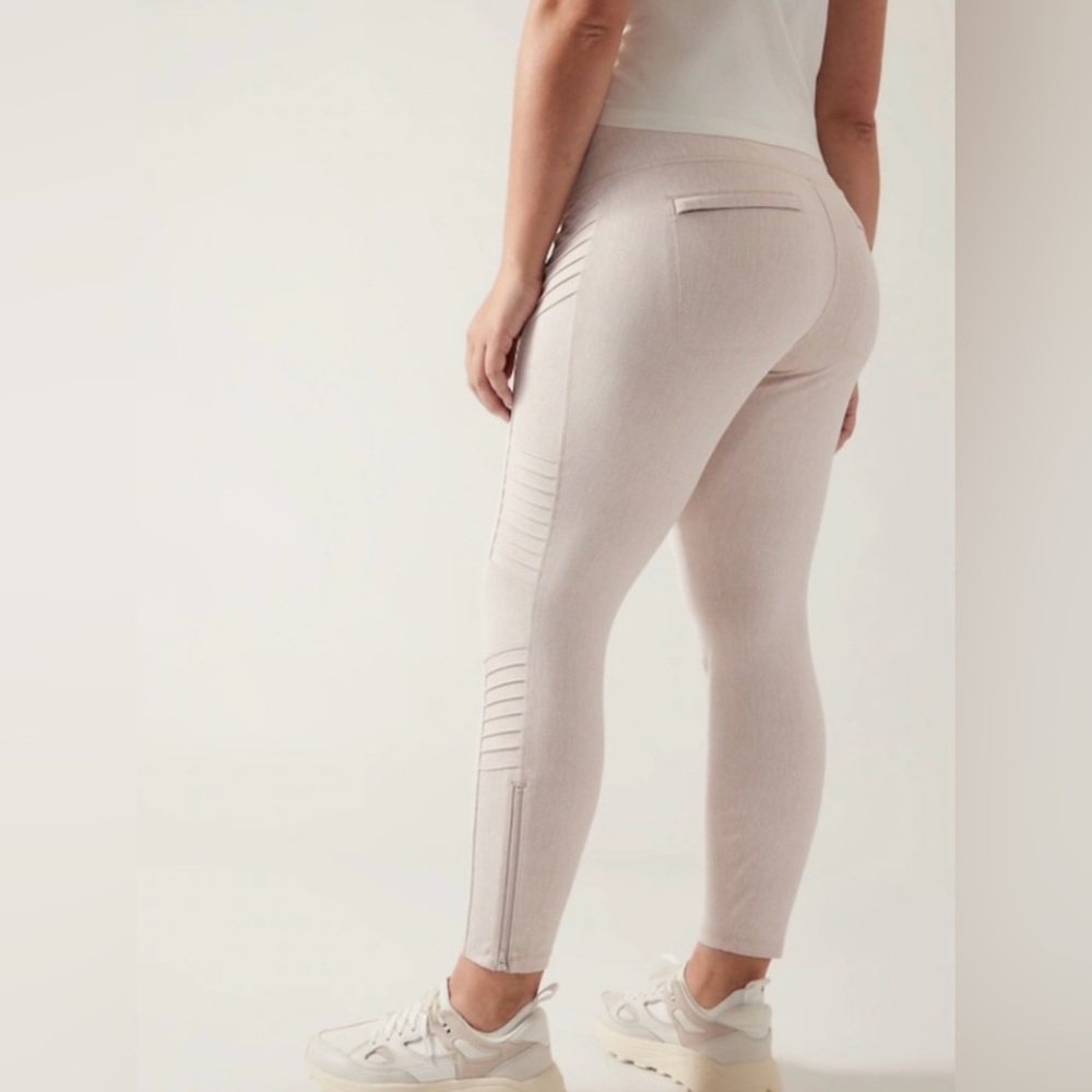 Athleta Cream Delancey Moto Leggings Size 2X NWT